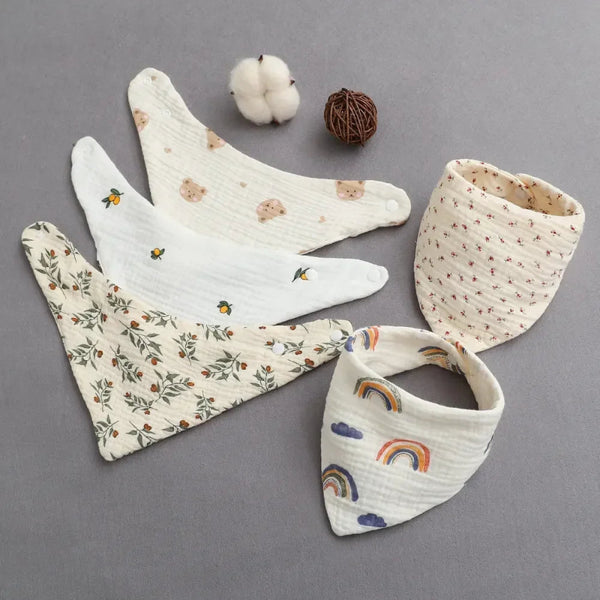 Adjustable Premium Muslin Baby Bibs